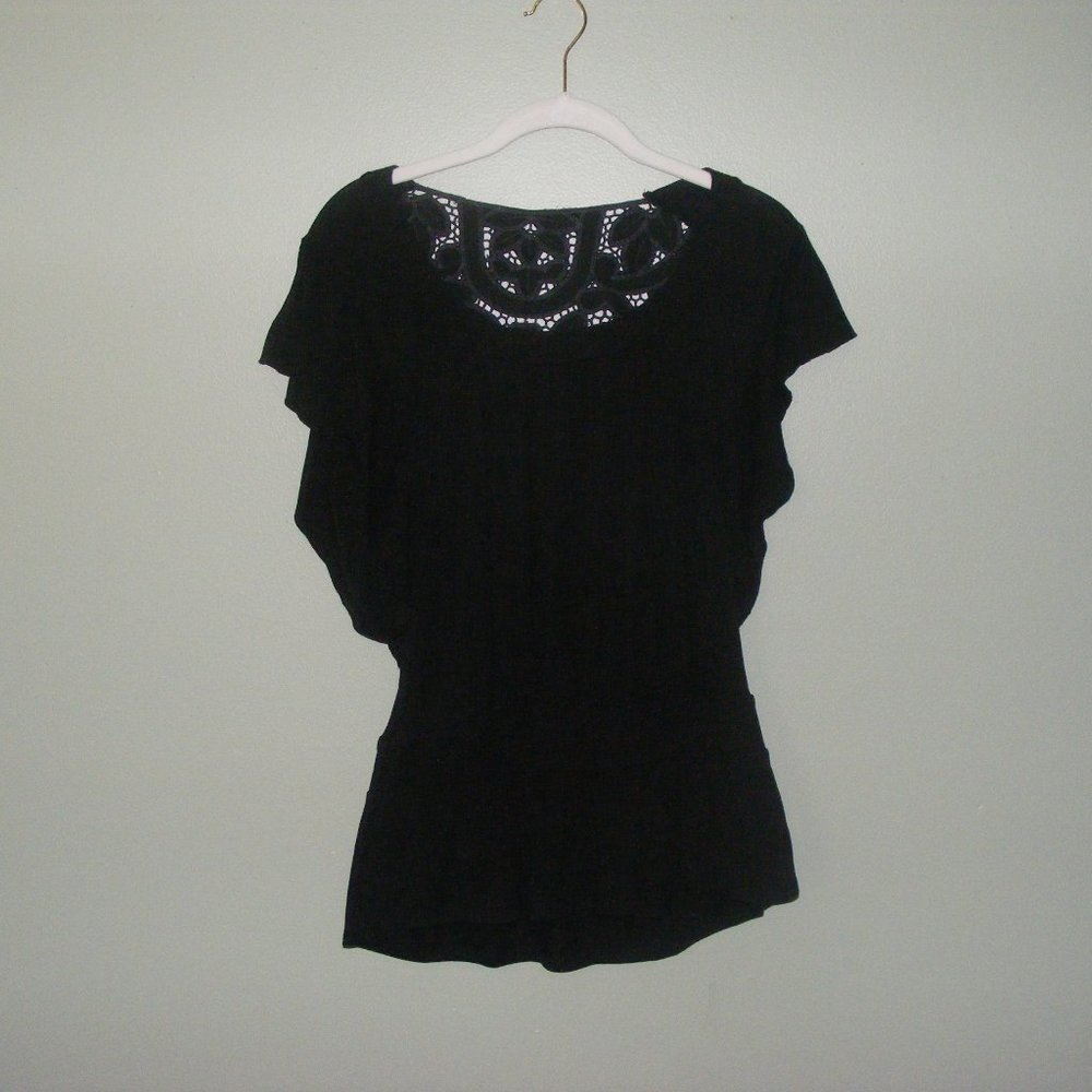 Black Peplum Lace Top